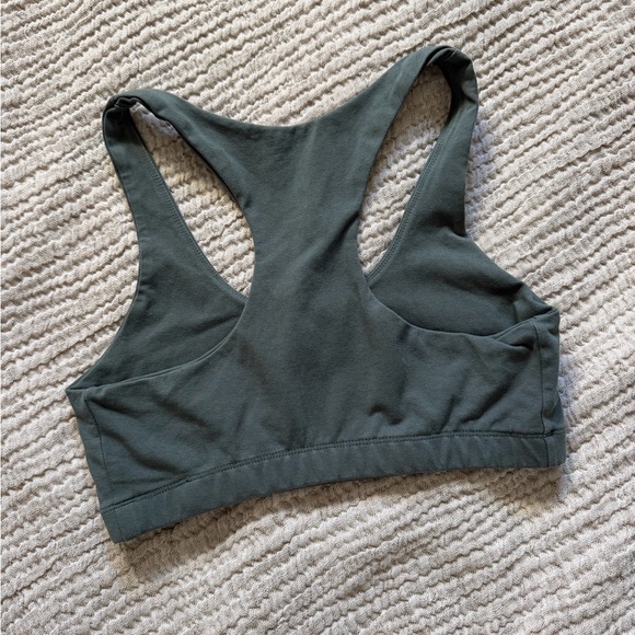 Mate the Label Organic Cotton Stretch Sports Bra, Medium, Forest Green - Picture 2 of 3